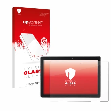 Parte frontale di una confezione del prodotto con il logo del marchio upscreen. Accanto è raffigurato il dispositivo MEDION Li