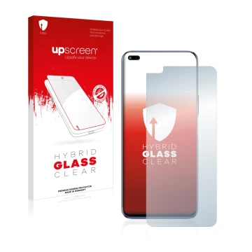 Parte frontale di una confezione del prodotto con il logo del marchio upscreen. Accanto è raffigurato il dispositivo Huawei No