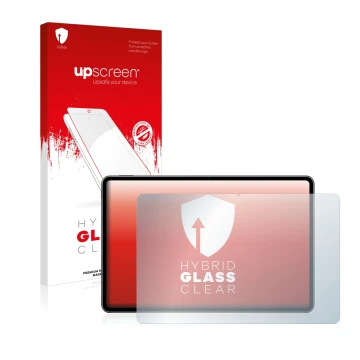 Parte frontale di una confezione del prodotto con il logo del marchio upscreen. Accanto è raffigurato il dispositivo Huawei Ma