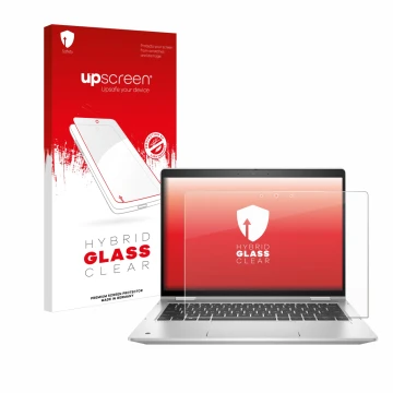 Parte frontale di una confezione del prodotto con il logo del marchio upscreen. Accanto è raffigurato il dispositivo HP ProBoo