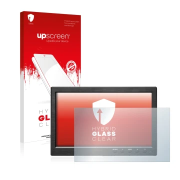 Parte frontale di una confezione del prodotto con il logo del marchio upscreen. Accanto è raffigurato il dispositivo Podofo HD