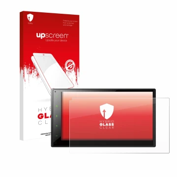 Parte frontale di una confezione del prodotto con il logo del marchio upscreen. Accanto è raffigurato il dispositivo Pioneer S