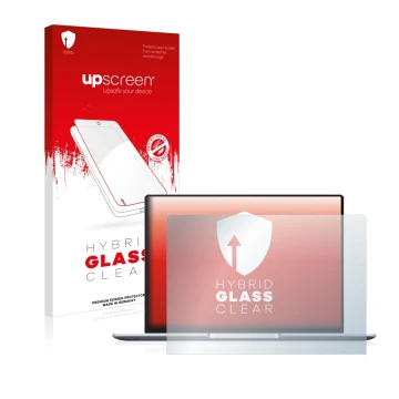 Parte frontale di una confezione del prodotto con il logo del marchio upscreen. Accanto è raffigurato il dispositivo Huawei Ma