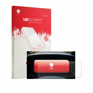 Parte frontale di una confezione del prodotto con il logo del marchio upscreen. Accanto è raffigurato il dispositivo Hyundai i