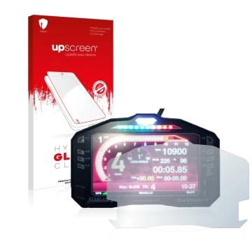 Parte frontale di una confezione del prodotto con il logo del marchio upscreen. Accanto è raffigurato il dispositivo Starlane 