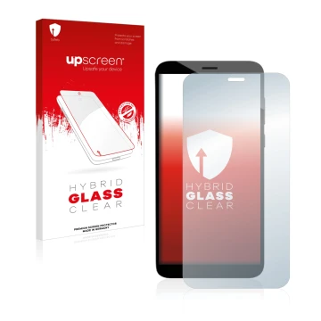 Parte frontale di una confezione del prodotto con il logo del marchio upscreen. Accanto è raffigurato il dispositivo Pine64 Pi