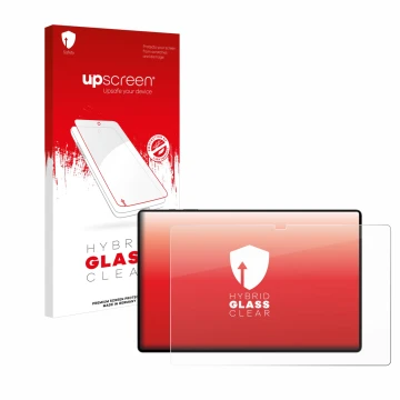 Parte frontale di una confezione del prodotto con il logo del marchio upscreen. Accanto è raffigurato il dispositivo Samsung G