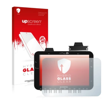 Parte frontale di una confezione del prodotto con il logo del marchio upscreen. Accanto è raffigurato il dispositivo Convergen