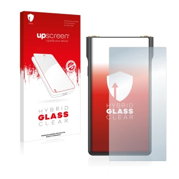 Parte frontale di una confezione del prodotto con il logo del marchio upscreen. Accanto è raffigurato il dispositivo Sony Walk