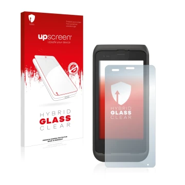 Parte frontale di una confezione del prodotto con il logo del marchio upscreen. Accanto è raffigurato il dispositivo Honeywell