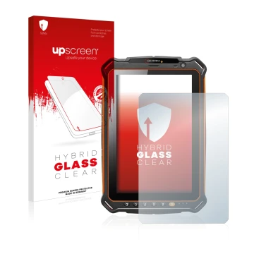 Parte frontale di una confezione del prodotto con il logo del marchio upscreen. Accanto è raffigurato il dispositivo i.safe MO