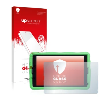 Parte frontale di una confezione del prodotto con il logo del marchio upscreen. Accanto è raffigurato il dispositivo MEDION Li