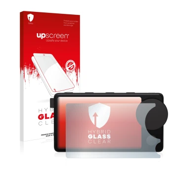 Parte frontale di una confezione del prodotto con il logo del marchio upscreen. Accanto è raffigurato il dispositivo Spotify C