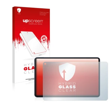 Parte frontale di una confezione del prodotto con il logo del marchio upscreen. Accanto è raffigurato il dispositivo Huawei Ma