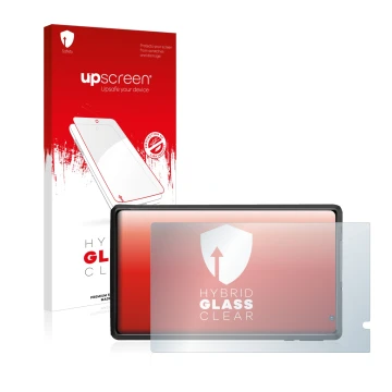 Parte frontale di una confezione del prodotto con il logo del marchio upscreen. Accanto è raffigurato il dispositivo Pritom L8