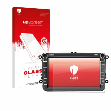 Parte frontale di una confezione del prodotto con il logo del marchio upscreen. Accanto è raffigurato il dispositivo M.I.C. AV