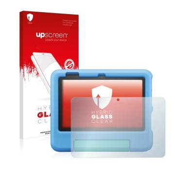 Parte frontale di una confezione del prodotto con il logo del marchio upscreen. Accanto è raffigurato il dispositivo Amazon Fi