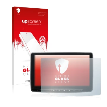 Parte frontale di una confezione del prodotto con il logo del marchio upscreen. Accanto è raffigurato il dispositivo Alpine IN
