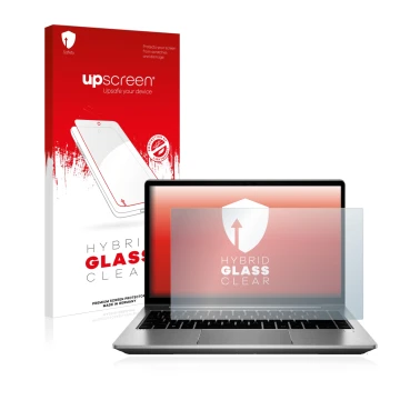 Parte frontale di una confezione del prodotto con il logo del marchio upscreen. Accanto è raffigurato il dispositivo HP ProBoo