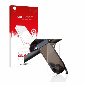 Parte frontale di una confezione del prodotto con il logo del marchio upscreen. Accanto è raffigurato il dispositivo NIU KQi3 
