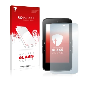 Parte frontale di una confezione del prodotto con il logo del marchio upscreen. Accanto è raffigurato il dispositivo Bryton Ri