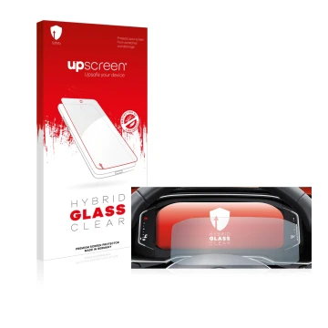 Parte frontale di una confezione del prodotto con il logo del marchio upscreen. Accanto è raffigurato il dispositivo Volkswage