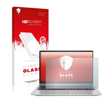 Parte frontale di una confezione del prodotto con il logo del marchio upscreen. Accanto è raffigurato il dispositivo HP ProBoo
