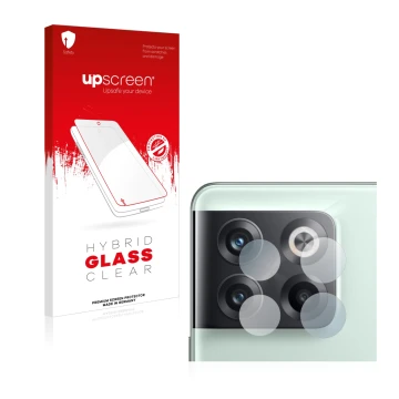 Parte frontale di una confezione del prodotto con il logo del marchio upscreen. Accanto è raffigurato il dispositivo OnePlus 1