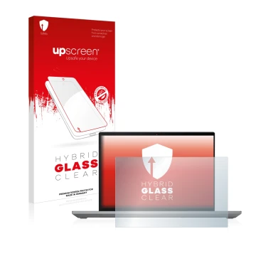 Parte frontale di una confezione del prodotto con il logo del marchio upscreen. Accanto è raffigurato il dispositivo Lenovo Th