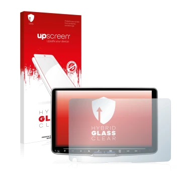 Parte frontale di una confezione del prodotto con il logo del marchio upscreen. Accanto è raffigurato il dispositivo Alpine iL