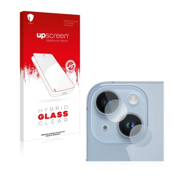 Parte frontale di una confezione del prodotto con il logo del marchio upscreen. Accanto è raffigurato il dispositivo Apple iPh