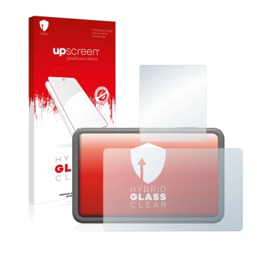 Parte frontale di una confezione del prodotto con il logo del marchio upscreen. Accanto è raffigurato il dispositivo DJI Osmo 