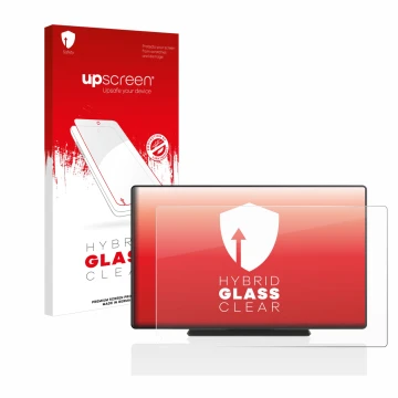 Parte frontale di una confezione del prodotto con il logo del marchio upscreen. Accanto è raffigurato il dispositivo Carpuride