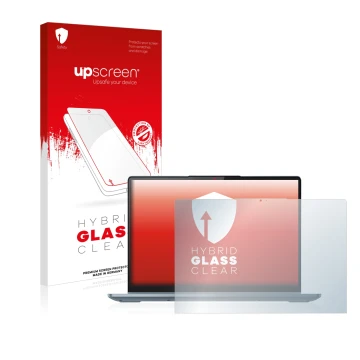 Parte frontale di una confezione del prodotto con il logo del marchio upscreen. Accanto è raffigurato il dispositivo Lenovo Id