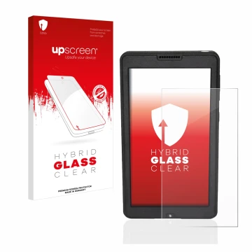Parte frontale di una confezione del prodotto con il logo del marchio upscreen. Accanto è raffigurato il dispositivo Naviter O