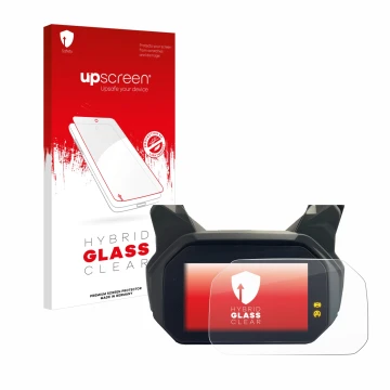 Parte frontale di una confezione del prodotto con il logo del marchio upscreen. Accanto è raffigurato il dispositivo BMW C400 