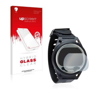 Parte frontale di una confezione del prodotto con il logo del marchio upscreen. Accanto è raffigurato il dispositivo SCUBAPRO 