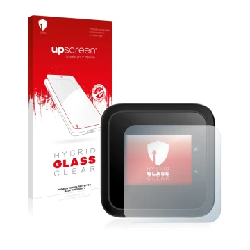 Parte frontale di una confezione del prodotto con il logo del marchio upscreen. Accanto è raffigurato il dispositivo Netgear N