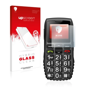 Parte frontale di una confezione del prodotto con il logo del marchio upscreen. Accanto è raffigurato il dispositivo artfone C