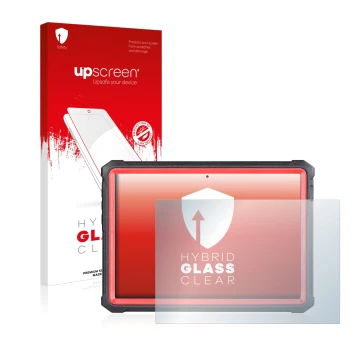 Parte frontale di una confezione del prodotto con il logo del marchio upscreen. Accanto è raffigurato il dispositivo Launch X-