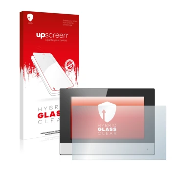 Parte frontale di una confezione del prodotto con il logo del marchio upscreen. Accanto è raffigurato il dispositivo Hikvision