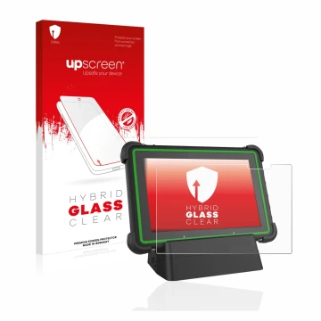 Parte frontale di una confezione del prodotto con il logo del marchio upscreen. Accanto è raffigurato il dispositivo Hella Gut