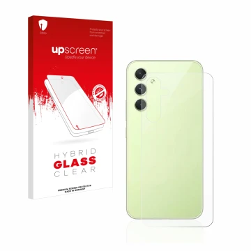 Parte frontale di una confezione del prodotto con il logo del marchio upscreen. Accanto è raffigurato il dispositivo Samsung G