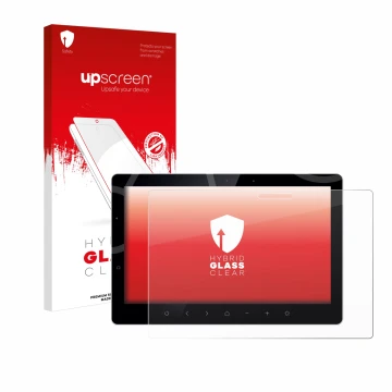 Parte frontale di una confezione del prodotto con il logo del marchio upscreen. Accanto è raffigurato il dispositivo Bewatec .