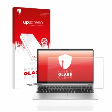 Parte frontale di una confezione del prodotto con il logo del marchio upscreen. Accanto è raffigurato il dispositivo HP ProBoo