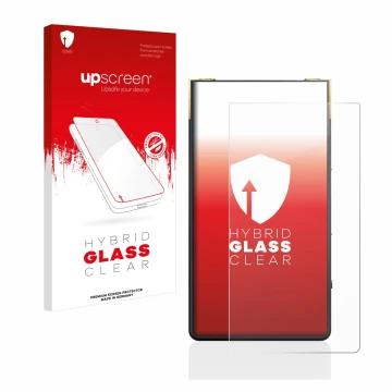 Parte frontale di una confezione del prodotto con il logo del marchio upscreen. Accanto è raffigurato il dispositivo Sony Walk