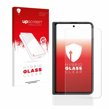 Parte frontale di una confezione del prodotto con il logo del marchio upscreen. Accanto è raffigurato il dispositivo Google Pi