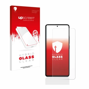 Parte frontale di una confezione del prodotto con il logo del marchio upscreen. Accanto è raffigurato il dispositivo Xiaomi Po