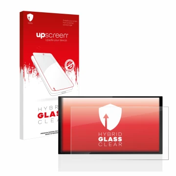 Parte frontale di una confezione del prodotto con il logo del marchio upscreen. Accanto è raffigurato il dispositivo Kenwood D