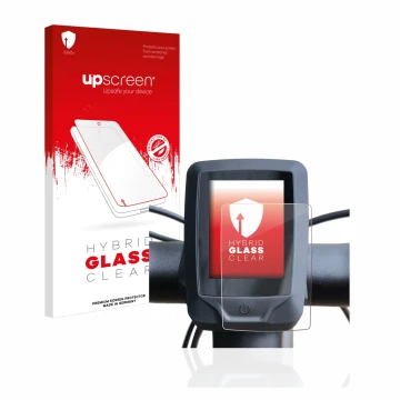 Parte frontale di una confezione del prodotto con il logo del marchio upscreen. Accanto è raffigurato il dispositivo Specializ